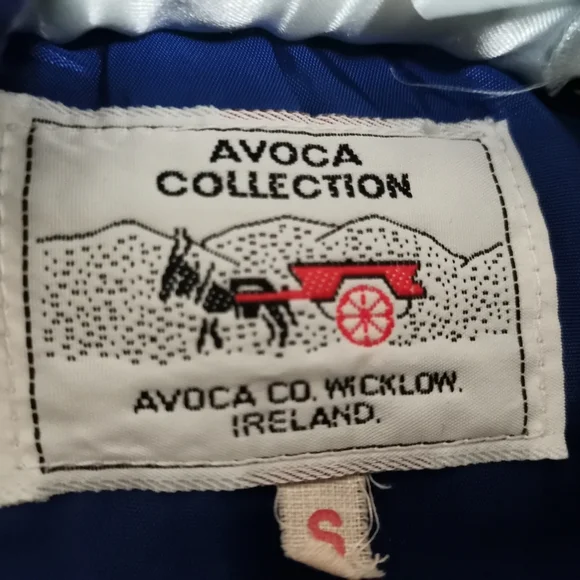 Vintage Avoca Collection Blue Purple Striped 100% Pure New Wool Jacket - Picture 5 of 10